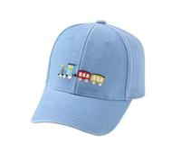 Kids Excavator Dinosaur Baseball Cap - Adjustable Children's Denim Sun Hat with Embroidery for Boys Girls Age 2-8, Vintage Style (A1-Blue)