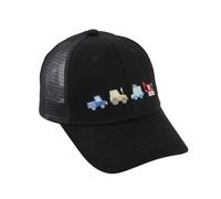 Kids Excavator Dinosaur Baseball Cap - Adjustable Children's Denim Sun Hat with Embroidery for Boys Girls Age 2-8, Vintage Style (A4-Black)