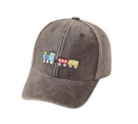 Kids Excavator Dinosaur Baseball Cap - Adjustable Children's Denim Sun Hat with Embroidery for Boys Girls Age 2-8, Vintage Style (A1-Coffee)