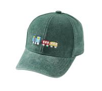Kids Excavator Dinosaur Baseball Cap - Adjustable Children's Denim Sun Hat with Embroidery for Boys Girls Age 2-8, Vintage Style (A1-Green)