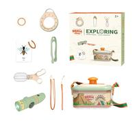 Kids Explorer Kit, 12x8x6 Inches Outdoor Adventure Gear for Backyard Learning, Nature Discovery with Butterfly Net Magnifying Glass, Explorer Tools for Ages 3-8, Portable Carry Case