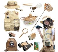 Kids Explorer Kit with Safari Vest, Hat & More - Kids Bug Catching Kit with Adventure Guide & Scavenger Hunt - Cute Dress-Up Zookeeper Costume & Safari Costume for 3-7 Year Old Boys Girls