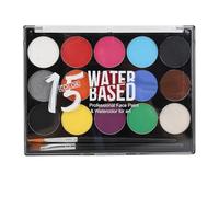 Kids Face Paint Kit 15 Colors Water Based Face Body Painting Palette Washable Makeup Kit for Cosplay Party Halloween 30g (Type A)