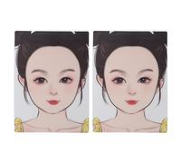 Kids Face Painting Exercise Board 2pcs Premium Reusable Makeup Stencil Display for Beginner A4 Size (Girl Frontal Face)
