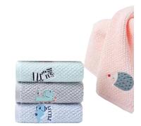 Kids Facial Towels, 4 Pack 50x25cm Children Face Clothes 100% Cooton Kids Washcloth Towel Baby Face Hand Towels for Bethroom, Cute Fingertip Towels Reusable Children Wash Cloths for Hand, Face, Shower