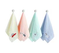Kids Facial Towels, 4 Pack 50x25cm Children Face Clothes 100% Cooton Kids Washcloth Towel Baby Face Hand Towels for Bethroom, Cute Fingertip Towels Reusable Children Wash Cloths for Hand, Face, Shower