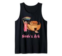Kids Faith Bible Stories Pink Noah's Ark Girls Toddler Teen Tank Top