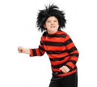 Kids Fancy Dress Red and Black Striped Boys Dennis Top (Medium (7-9 years))