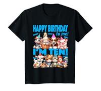 Kids Farm Animal 10th Birthday - I'm Ten Happy Barnyard Party T-Shirt