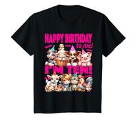 Kids Farm Animal 9th Birthday - I'm Ten Happy Barnyard Party T-Shirt
