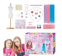 Kids Fashion Design Kit, Funny Dress Design Craft, Girls Crafts, 8.66x11.81x1.97 inches Children Clothes for Home, Kindergarten, Nursery, Creative Activity for Kids