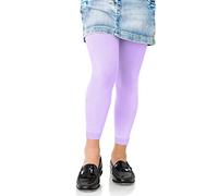 Kids Fashion Girls Microfiber Semi-Opaque Footless Tights 40 Denier (8-10 Years (134cm), Violet)
