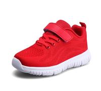 Kid's Fashion Glitter Sneakers Athletic Walking Sparkly Princess Shoes Casual Lightweight Breathable Sports Non-Slip Quick Dry Little Kid/Big Kid Red