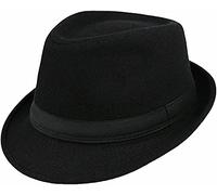 Kids-Felt-Fedora-Trilby-Gangster-Hat-Toddler-Boys-Panama-Manhattan-Jazz-Cap, Black, 4-8 Years