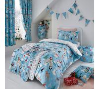 Kids Festive Arctic Snow Reversible Duvet Cover Set Quilt Pillowcase Portfolio Home Blue Single