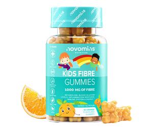 Kids Fibre Gummies - 1000 mg Fibre Supplement - with Chromium, Vitamin D, Vitamin B12 & Calcium - for Gut Health and Digestive Sys
