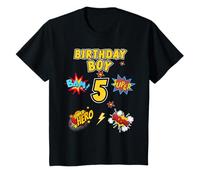 Kids Fifth Birthday Five Year Old Boy Super Hero 5th Birthday T-Shirt