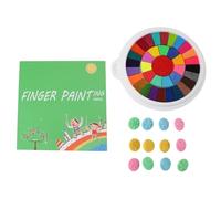 Kids Finger Paint Kit Non Washable DIY Fingerprint Stamp Pad With Sealing Cover And Picture Book For Children Art And Craft Activities Plastic Water Based Ink Oil Sponge Paper