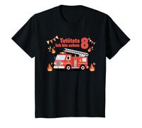 Kids Fire Brigade Birthday 8 Years Tatütata Ich bin Schon Groß [German Language T-Shirt