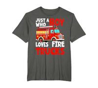 Kids Firefighter Toddler Just A Boy Who Loves Fire Trucks T-Shirt