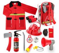 Kids Fireman Costume Set with 13 Firefighter Toy Accessories Firefighter Role