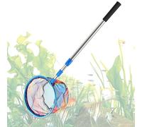 Kids Fishing Net, Retractable Crab Net, 9.84 x 11.81 inches Heavy-Duty Stainless Steel Catcher, Non-Slip Swimming Handle for Camping Summer Outdoor, Activities, Black