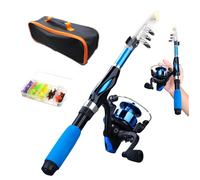 Kids Fishing Pole 4Pcs/Set Telescopic Portable Mini Kids Fishing Rod Starter Set Ceramic Guide Ring Fiberglass Lure Rod for Beginner
