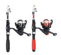 Kids Fishing Pole Kids Fishing Rod Starter Set Kids Fishing Pole 4Pcs/Set Telescopic Portable Mini Kids Fishing Rod Starter Set Ceramic Guide Ring Fiberglass Lure Fishing Rod for Beginner, Black