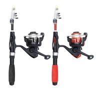 Kids Fishing Pole Kids Fishing Rod Starter Set Kids Fishing Pole 4Pcs/Set Telescopic Portable Mini Kids Fishing Rod Starter Set Ceramic Guide Ring Fiberglass Lure Fishing Rod for Beginner, Red
