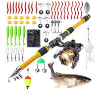 Kids Fishing Rod - Extendable Portable Mini Fishing Rod - Portable 180cm with Reel for Beginners Boys Girls Outdoor Boat Kayak Perch Catfish Trout