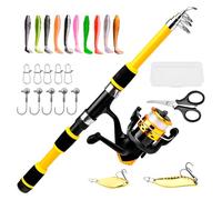Kids Fishing Rod, Telescopic Rod Combo with Reel, Fishing Equipment for Seaside Camping Kayak River Freshwater
