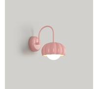 Kids Fixture Hardwired Pink Sconce Milk White Small Night Light Nordic Modern Mounted Nursery Wall Lamp for Children Bedroom Boys Girls Bedside Living Room Bathroom