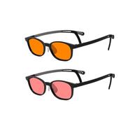 Kids' FL-41 Rose & FL-500 Orange Tinted Migraine Light Sensitivity Glasses for Fluorescent LED Lighting, Photophobia and Computer Usage, Fl-41, Standard