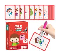 Kids Flash Cards, Instruction Cards Set, Educational Learning Machine, Interactive Voice Reader, Early Development Toy, for Ages 4-6 Boys Girls Birthday Gift Classroom Home Travel Homeschool Outdoor