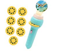 Kids Flashlight Projector Projection Flashlight 56 Pictures 7 Themes | Educational Learning Bedtime Night Light Fruits, Vehicles, Animals for Kids, Boys, Girls green