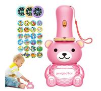 Kids Flashlights, Bear Shape Projector Light, Educational Learning Story Slide Projection with 24 Patterns, Bedtime Bear Night Light Toy for Kids