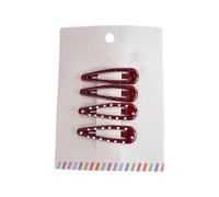 Kids Flat Clip Hairpin Side Clip Hair Ornaments For Women Girl Bunches Hairclip Sweet Dotted Crimson Photo Props