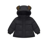 Kids Fleece Coat Hooded Jackets Thicken Puffer Coat with Hood Padded Windproof Down Coatsteens Long Bodywarmer Parka Peacoat Drawstring Waist School Outfits Outerwear for 2-6 Years