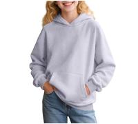 Kids Fleece Hoodie Girls Cartoon Cute Cat Ear Hoodies Winter Warm Oversized Hooded Sweatshirt Teen Girls Crewneck Long Sleeve Fleece Pullover Jumper Top with Pockets Age 2-12 Years (Grey, 4-5 Years)