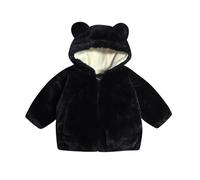 Kids Fleece Jackets Thicken Cure Teddy Bear Plush Coats Plush Fuzzy Coat With Pockets Winter Warm Sherpa Bodywarmer Outwear Boy Girl Outdoor Cold Weather Black 5 Years