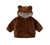 Kids Fleece Jackets Thicken Cure Teddy Bear Plush Coats Plush Fuzzy Coat With Pockets Winter Warm Sherpa Bodywarmer Outwear Boy Girl Outdoor Cold Weather Brown 6 Years
