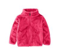 Kids Fleece Jackets Thicken Full-Zip Teddy Plush Coats Faux Fur Fuzzy Coat With Pockets Winter Warm Sherpa Bodywarmer Outwear Boy Girl Outdoor Cold Weather Hot Pink 1 Year