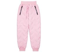 Kids Fleece Jogging Bottoms Elastic Waist Slim Fit Thermal Warm Trousers Heavyweight Windproof Camping Tracksuit Winter Thick Outdoor Insulated Sweat Pants Pink 10-12 Years