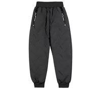 Kids Fleece Jogging Bottoms Elastic Waist Slim Fit Thermal Warm Trousers Heavyweight Windproof Camping Tracksuit Winter Thick Outdoor Insulated Sweat Pants Grey 10-12 Years