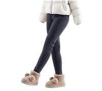 Kids Fleece Lined Leggings Girls Winter Thermal Pants Soft Thickened Warm Bottoms Stretch Comfortable Casual Wear Daily Outdoor Play Trousers Cold Weather Clothing 14-15 Years Dark Gray