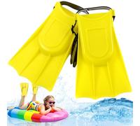 Kids Flippers 1 Pair 4.7x7.3in EVA & PVC Diving/Swimming Flippers with Adjustable Strap Portable Replacement Kids Swim Fins for Summer Adventure