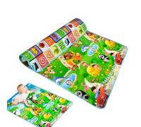 Kids Floor Play Mat - Soft Playmat Crawling Floor Mat - Alphabet Animal Car Educational Toys, Double Sided Activity, Foldable Large Play Mats