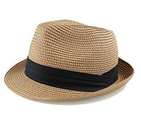 Kids Floppy Straw Sun-Hat Foldable Summer Short Brim Beach Sun-Hat for Babyboys Girls - beige - 2-5 Years