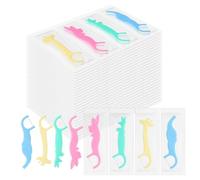 Kids Floss Individually Wrapped Kids Dental Floss Picks 4 Cute Animal Shapes Fun Flossers Helps Prevent Tooth Decay & Gum Diseas for Family, Travel, and picnics 4 Colors (500)