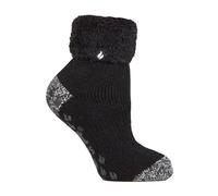 Heat Holders Cosy Fluffy Bed Socks | Warm Thermal Lounge Socks And In Black Black